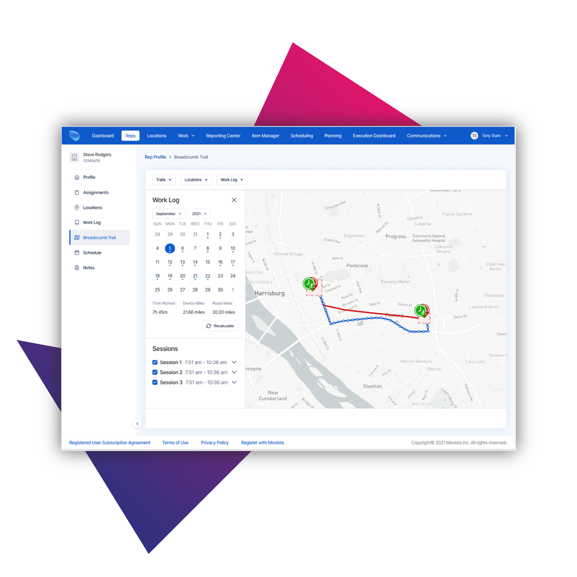 Movista - retail execution dashboard